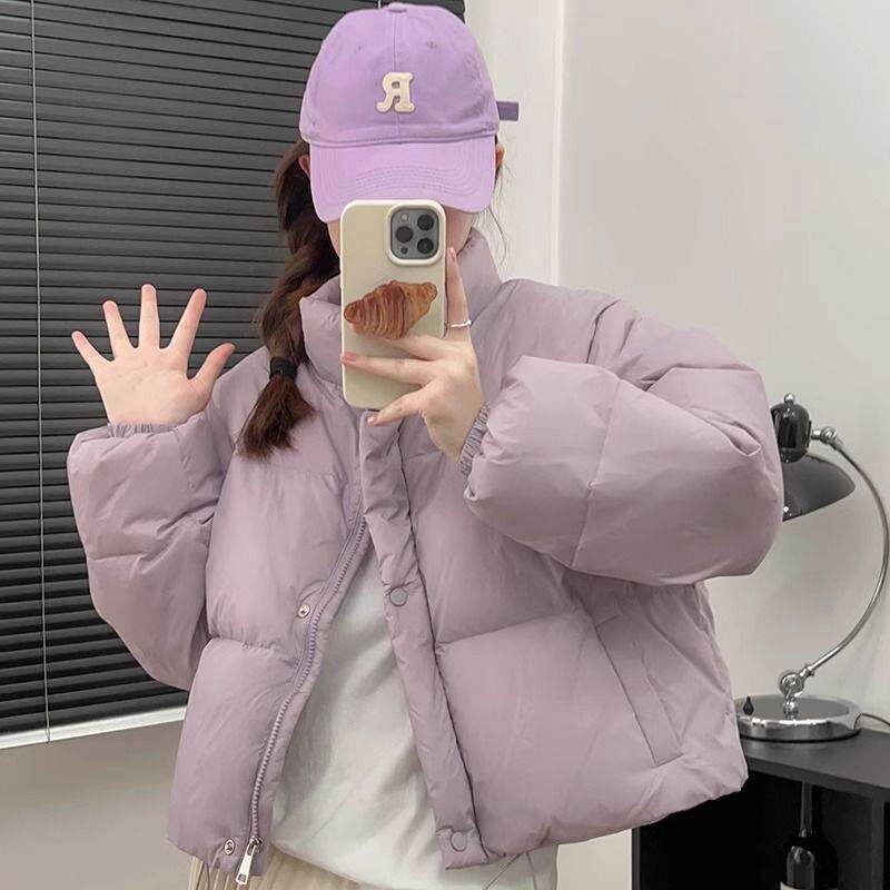 2025年加厚新款冬季短款棉衣外套潮学院风立领学生棉服女