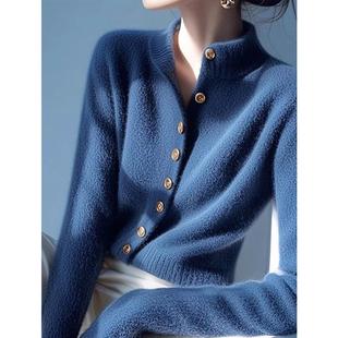 半高领针织开衫女内搭可外穿秋冬高级感超好看气质保暖毛衣打底衫