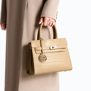 大气高级感轻奢手提凯丽包鳄鱼纹小众时尚百搭大容量单肩斜挎包包