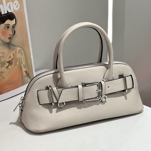 佰缔皮具女包2025新款高级感手提保龄球包包真皮腋下包单肩贝壳包