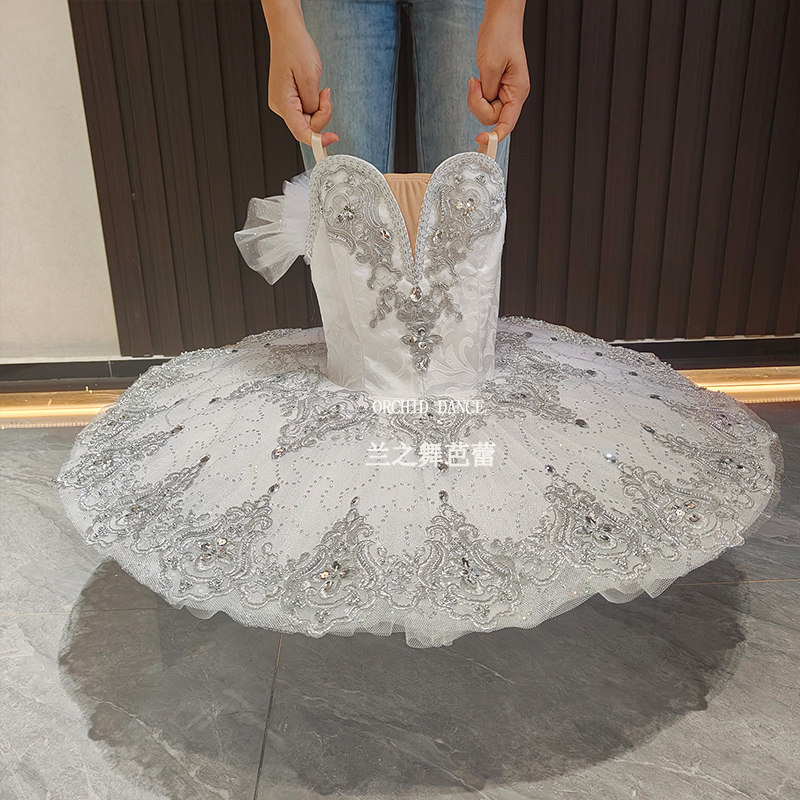 兰之舞白色简易版芭蕾舞裙演出tutu裙大人儿童定制群舞比赛表演服
