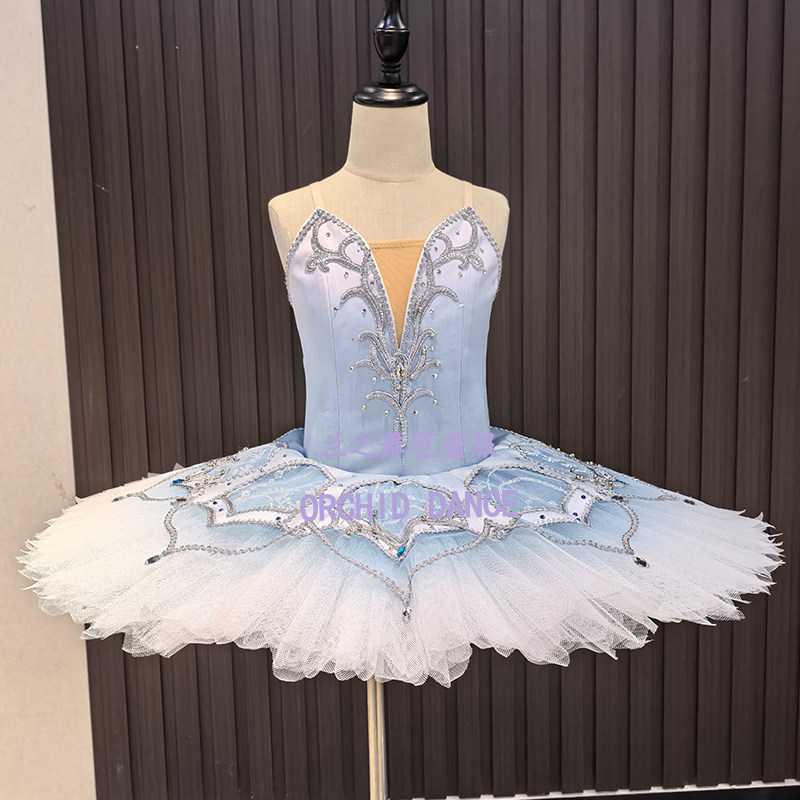 兰之舞简易版蓝鸟变奏女芭蕾舞裙蓝色演出tutu大人儿童定制表演服