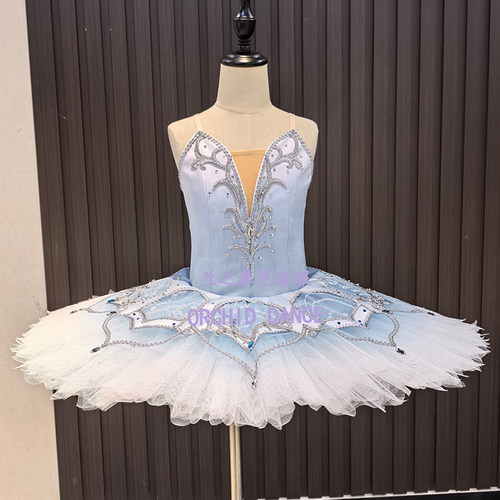 兰之舞简易版蓝鸟变奏女芭蕾舞裙蓝色演出tutu大人儿童定制表演服