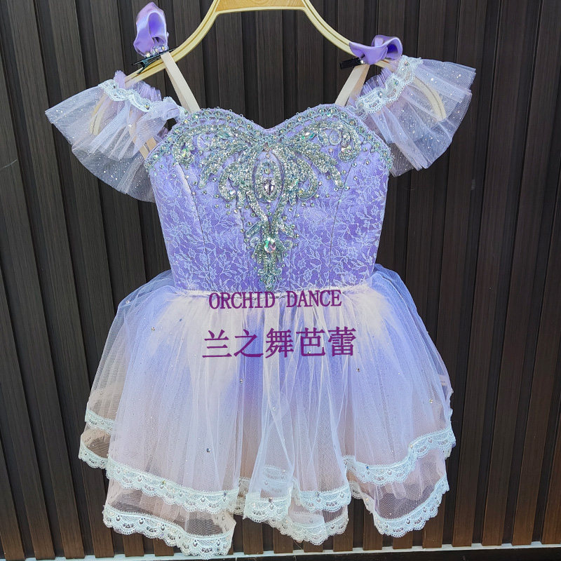 兰舞玩具猫短款芭蕾舞裙演出服儿童女童专业定制蓬蓬裙表演比赛服