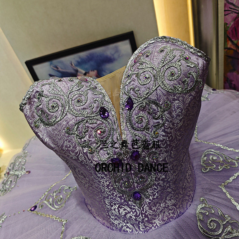 兰之舞紫色简易版芭蕾舞裙演出tutu裙大人儿童定制群舞比赛表演服