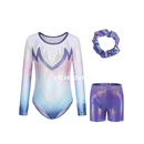 紧身衣套装 儿童专业体操训练服团体比赛服装 中小童演出连体服长袖