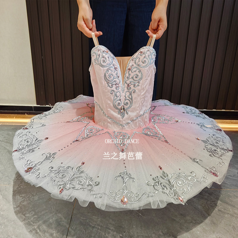 粉色简易版芭蕾舞裙成人儿童群舞独舞演出服tutu裙粉色比赛表演服