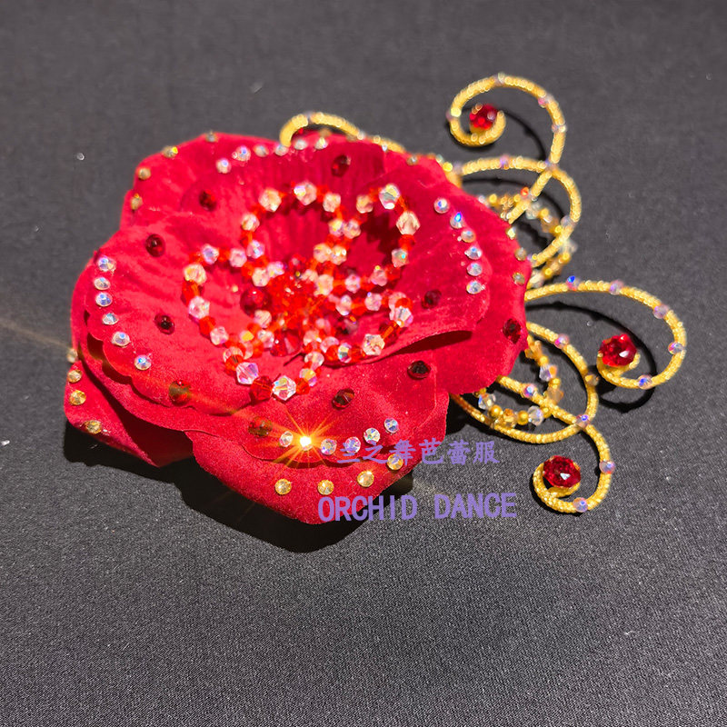 兰之舞艾斯米拉达唐吉可德变奏头饰百搭饰品比赛演出侧边花朵发饰,运动/瑜伽/健身/球迷用品,芭蕾舞配件,淘宝优惠券,粉丝福利购,淘宝优惠卷