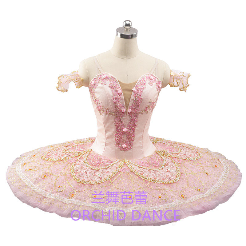 专业版tutu裙粉色蓬蓬裙女童儿童芭蕾比赛定制裙舞台演出服表演裙