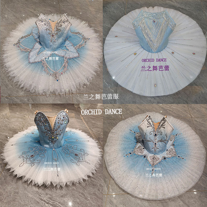 兰之舞专业定制蓝鸟银仙子帕基塔变奏女芭蕾舞裙演出tutu裙比赛服