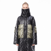 原创潮牌冬情侣贴袋光感材质长款 inxx sports2025年冬季 棉服