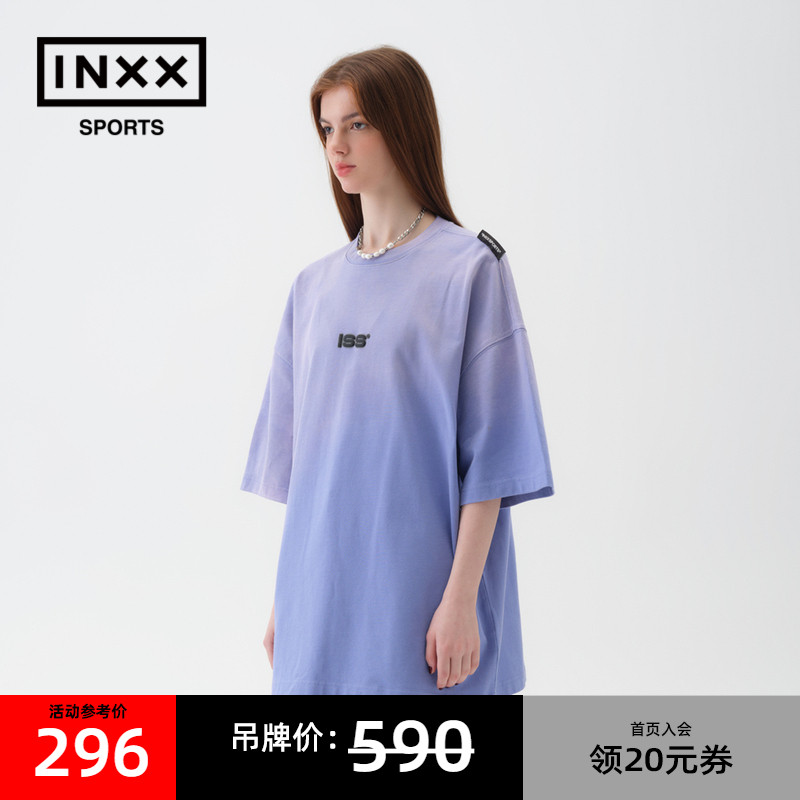 ISS BY INXX SPORTS 经典款夏重磅宽松渐变短袖T恤情侣男女上衣潮 女装/女士精品 T恤 原图主图