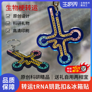 Tigergene生物梗转运钥匙扣tRNA亚克力冰箱贴PVC软胶挂件科研礼物