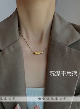 别样极简ins百搭日韩小众设计女小茄子吊坠钛钢