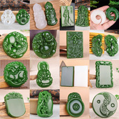 新疆和田白玉貔貅玉牌双兽吊坠男女款 碧玉貔貅事事平安玉关公