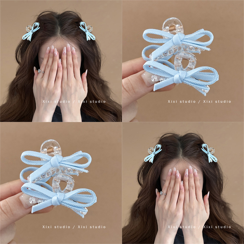 新款布艺蝴蝶结抓夹小号发饰
