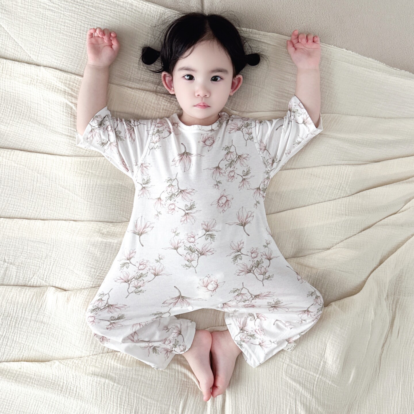7A抗菌新生婴儿纯棉衣服夏季透气七分袖连体衣宝宝无骨贴身外出服