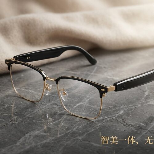 跨境新款智能蓝牙实时翻译眼镜耳机听歌通话防漏音上班族摸鱼神器