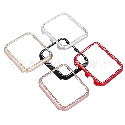 适用苹果手表Apple watch678910代S11时尚铝合金镶钻边框金属表壳