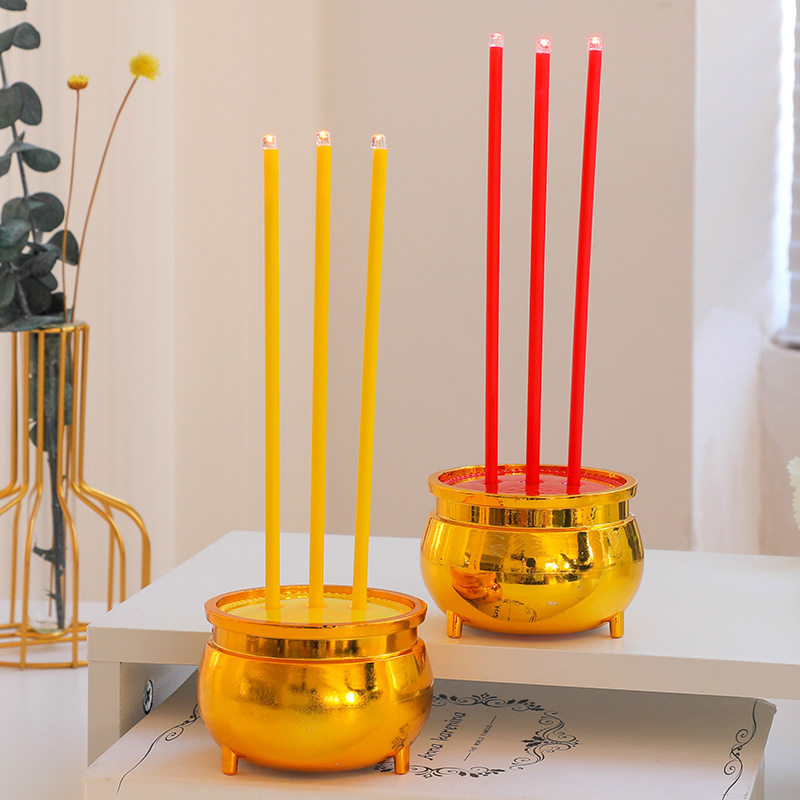 仿真电子香烛台新型上香香炉供佛蜡烛财神观音家用长明灯无烟LED