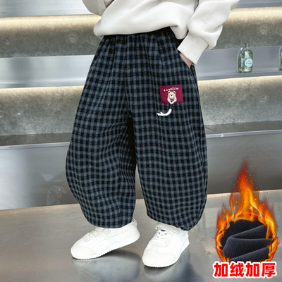 儿童裤子秋冬男童加绒2025新款