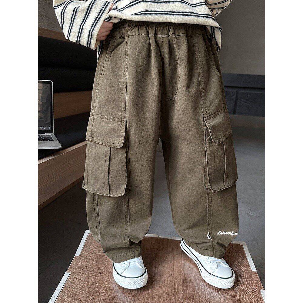 男童春季裤子2026新款儿童春秋休闲工装裤小男孩潮酷洋气直筒长裤