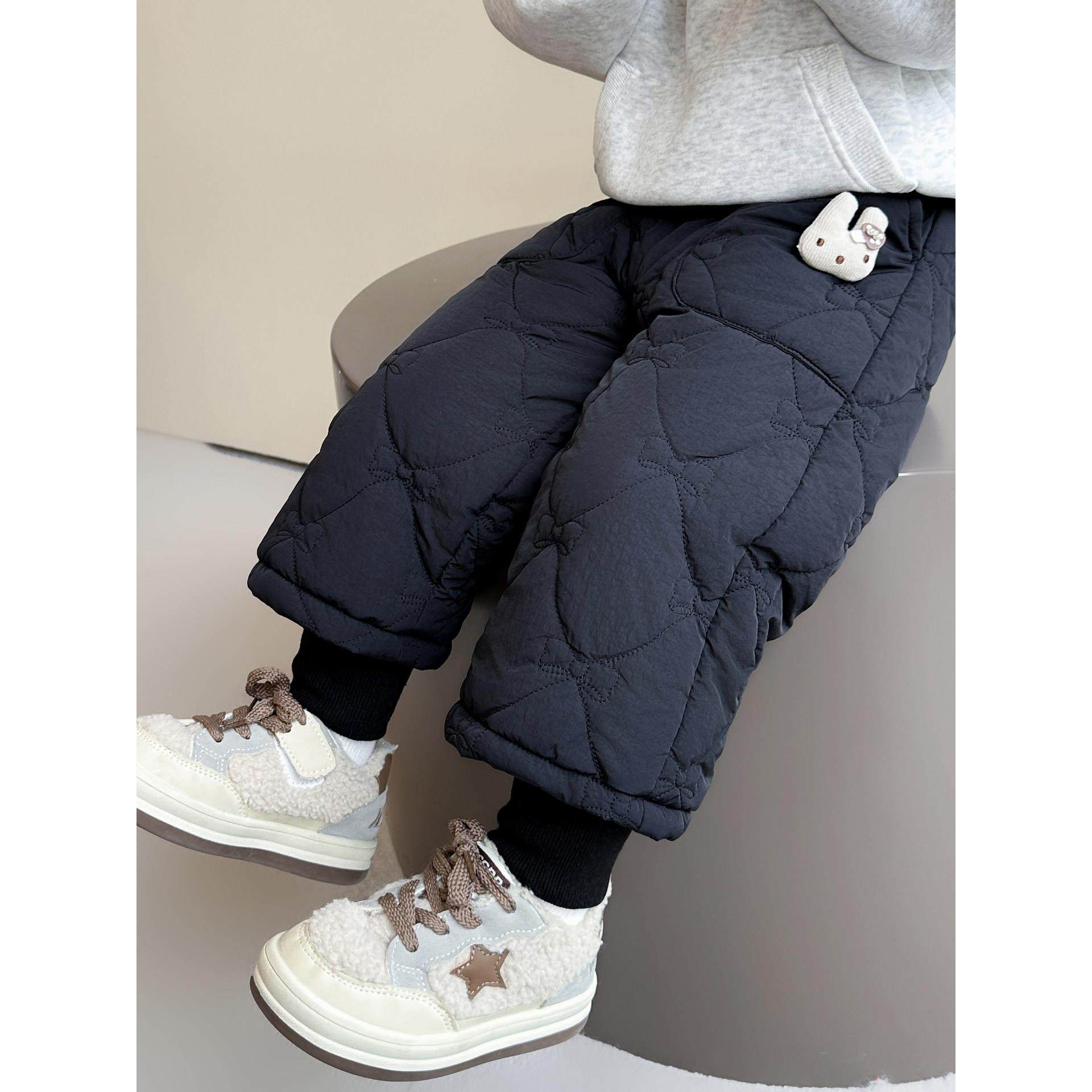 女童棉裤冬季儿童一条过冬加绒裤子2025新款宝宝假两件束脚保暖裤