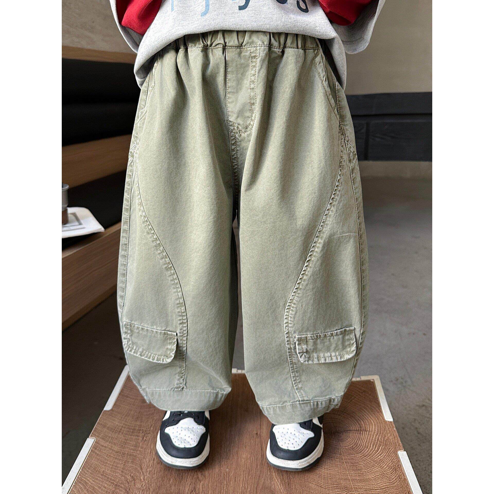 儿童春装韩版宽松阔腿裤2026春秋季新款男童帅气休闲裤中小童裤子