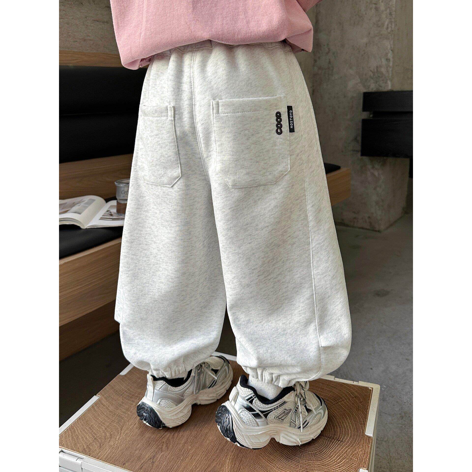 男童卫裤春秋款2026新款儿童韩版春季裤子帅气针织束脚裤运动长裤