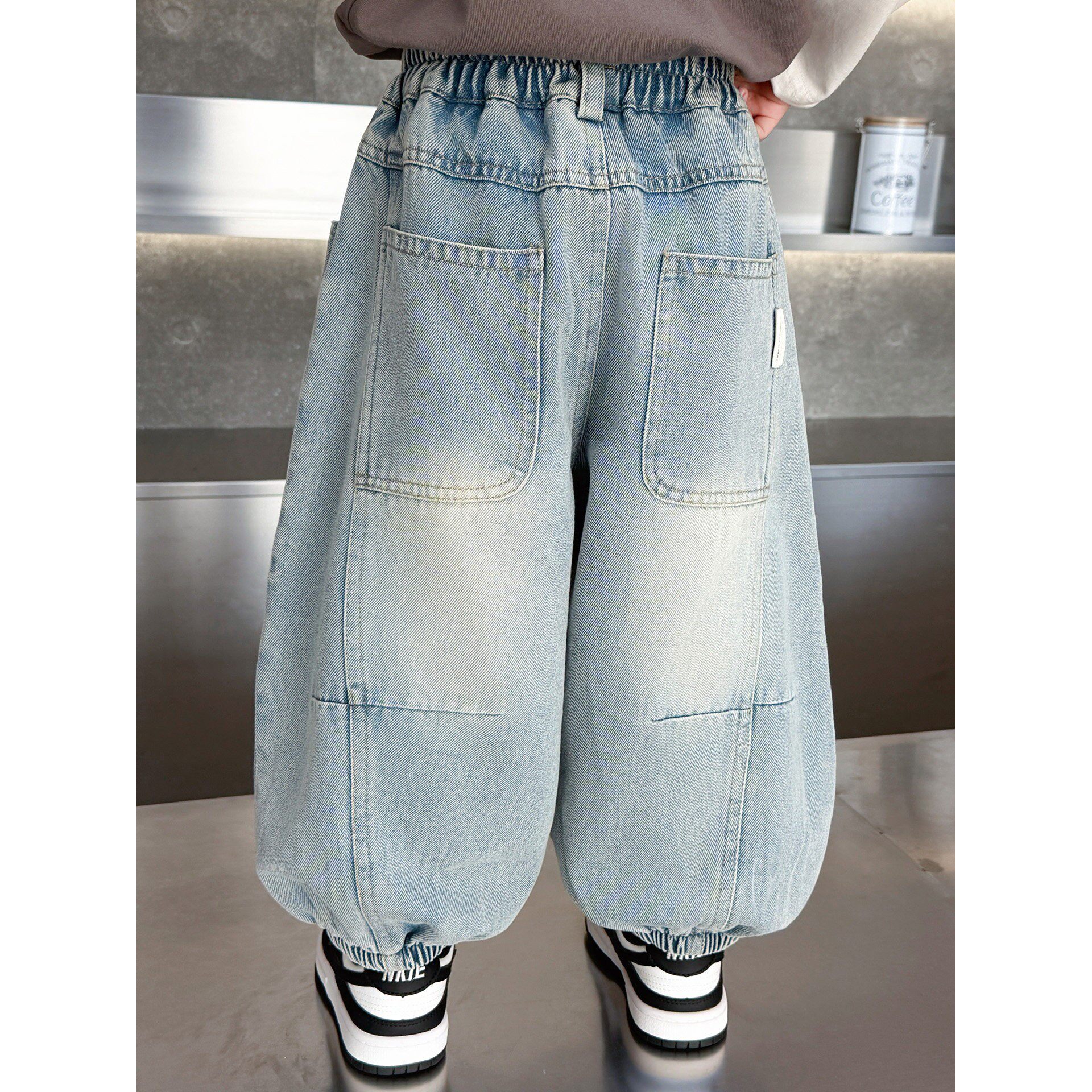 男童春款裤子2026新款牛仔裤春装中小童韩版休闲时尚宽松束脚长裤