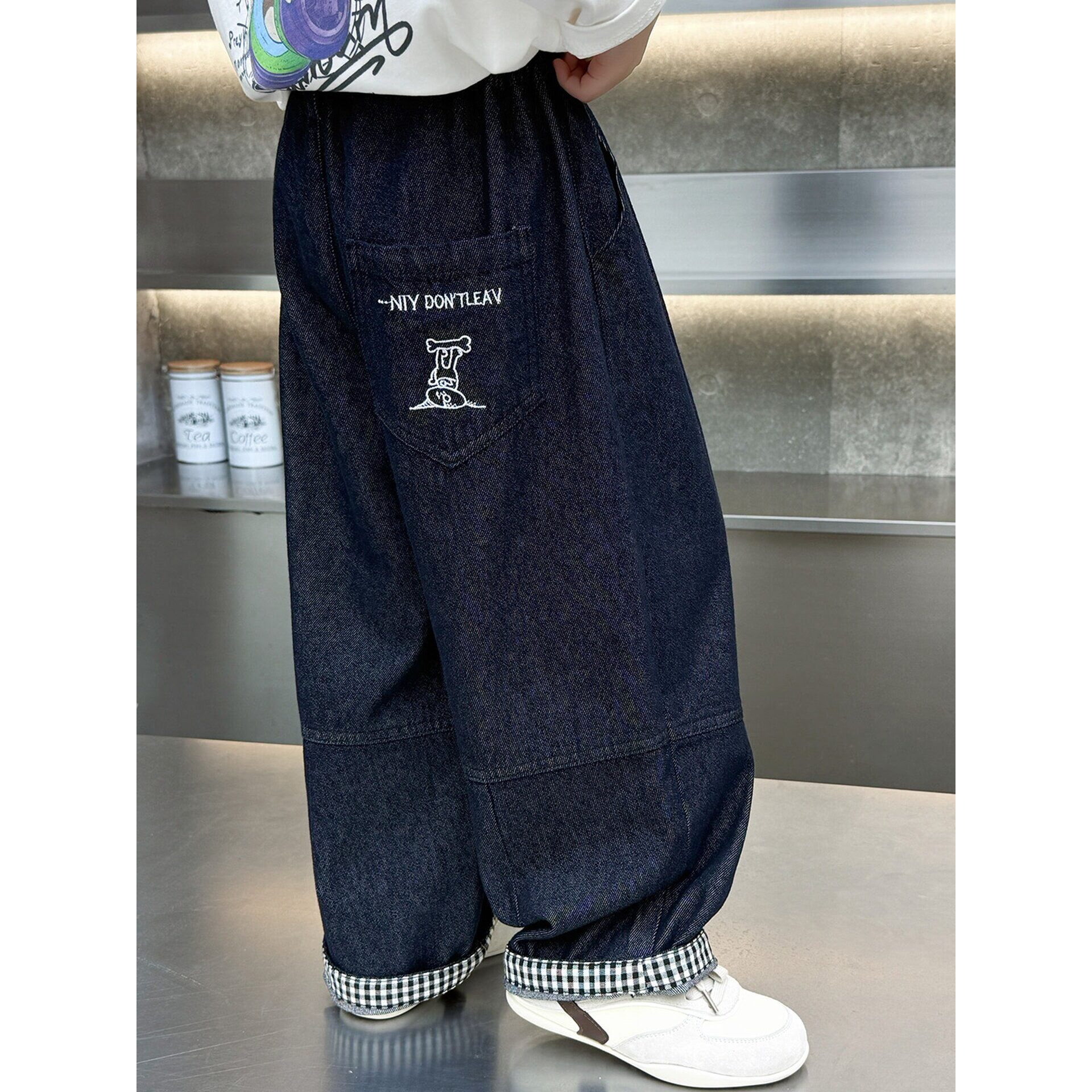 男童春季长裤韩版2026新款牛仔裤儿童潮酷帅气直筒裤男宝休闲裤子