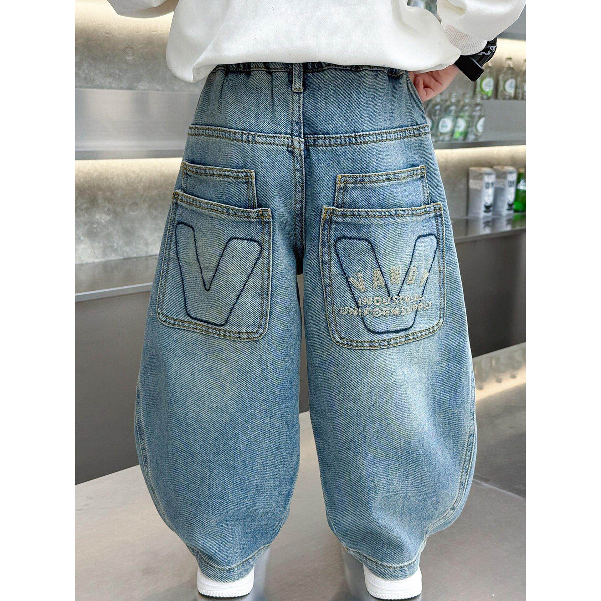 儿童裤子男童牛仔裤春装2026新款酷帅男宝宝裤子韩版春秋季直筒裤