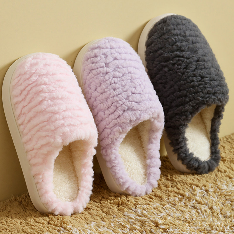 踩屎感棉拖鞋女款2025新款冬季家居室内保暖情侣毛绒拖鞋男秋冬天