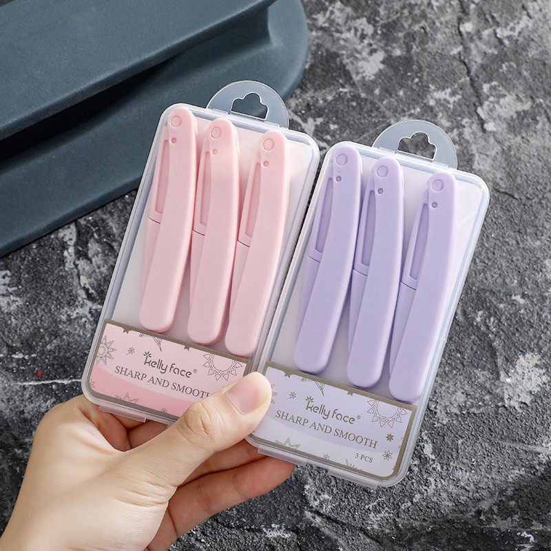 KELLY FACE折叠修眉刀安全刮眉刀剃毛刀美妆工具初学者修眉器3把,彩妆/香水/美妆工具,修眉刀,淘宝优惠券,粉丝福利购,淘宝优惠卷