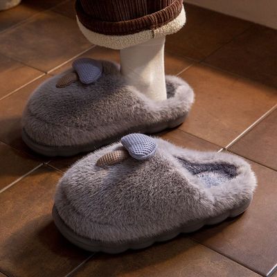 棉拖鞋男士秋冬新款家居保暖防滑室内防臭毛毛绒棉拖男款外穿