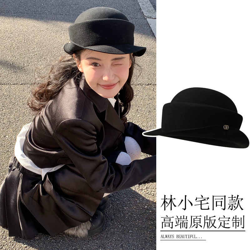 林小宅同款羊毛渔夫帽子