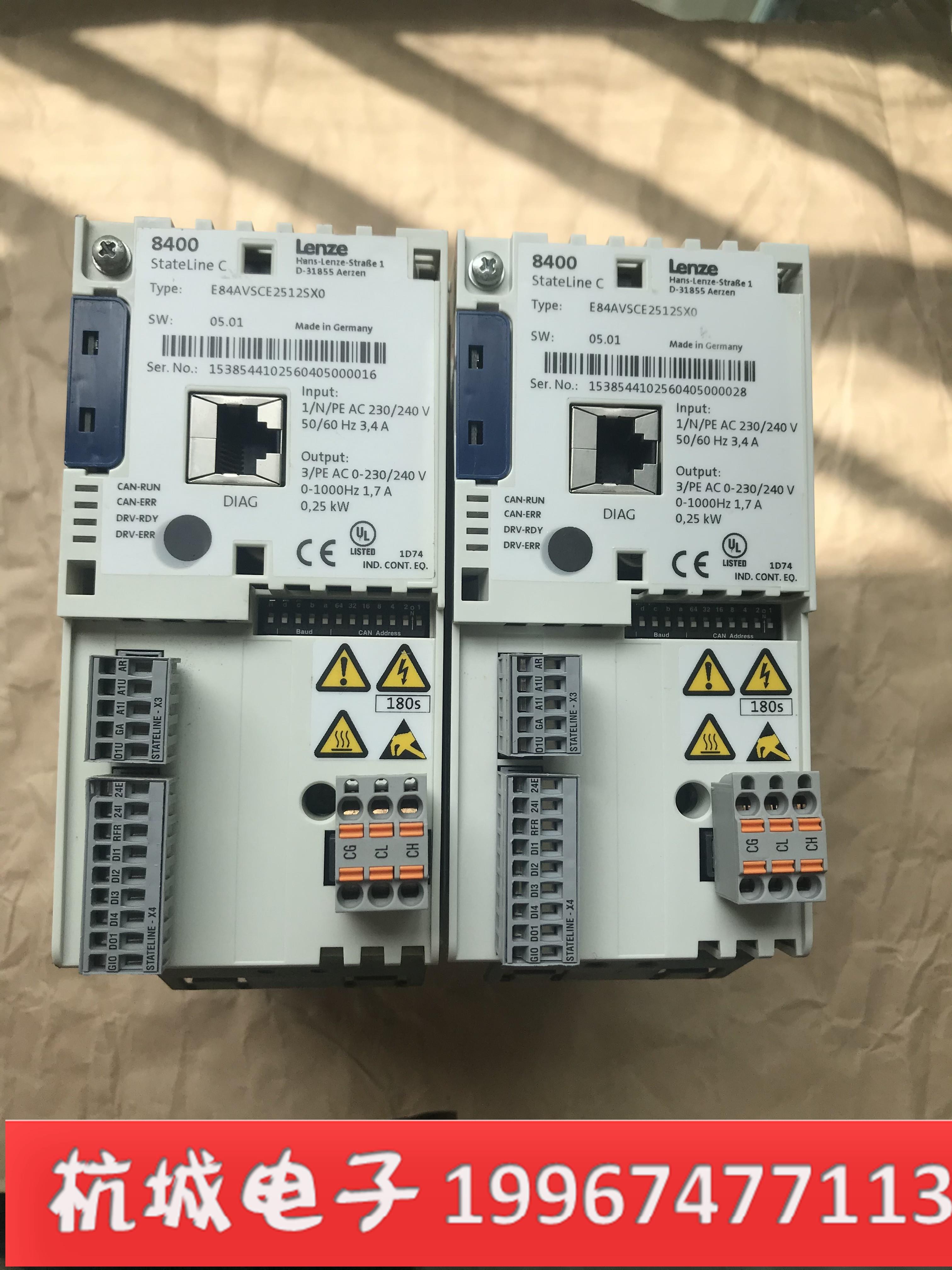 伦茨8400变频器 E84AVSCE2512SX0单相220V/0.25KW正品95成新