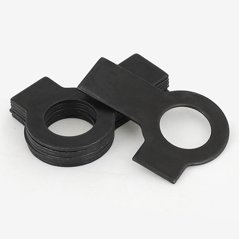 镀黑锌gb855发双耳止动垫圈止退垫片锁片双耳槽双耳垫圈m6-m48