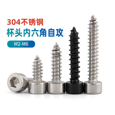 304不锈钢杯头内六角自攻螺丝M2