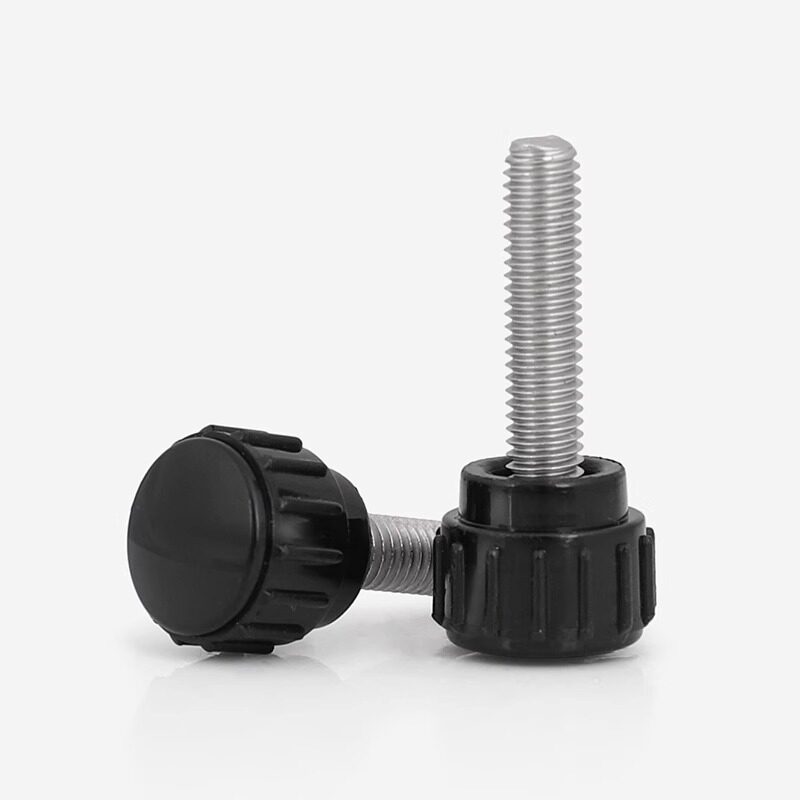 胶头手拧螺丝钉圆形直纹胶木手柄手轮螺栓塑料滚花直纹把手M3M4CY