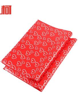 上柯W0543彩印红色编织袋红心pp塑料编织袋防水覆膜物流快递袋80*