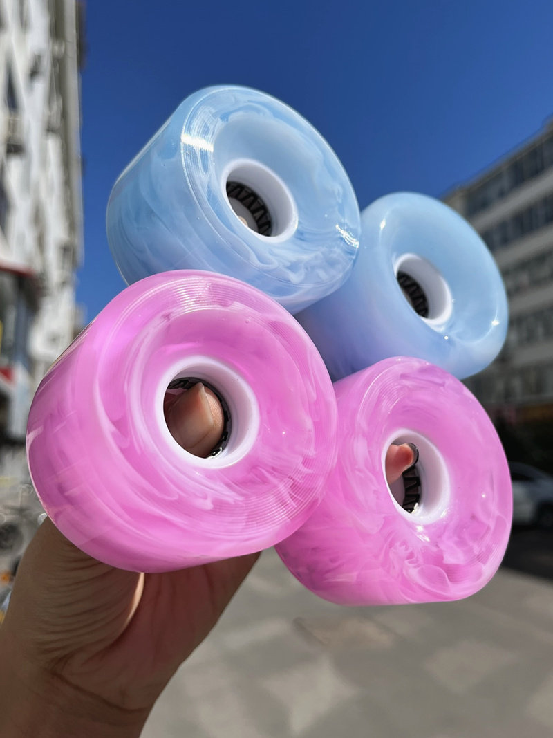 滑板配件发光轮滑板轮闪光轮陆冲