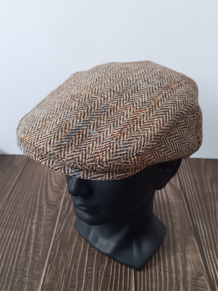 经典哈里斯粗花呢帽子复古鸭舌帽