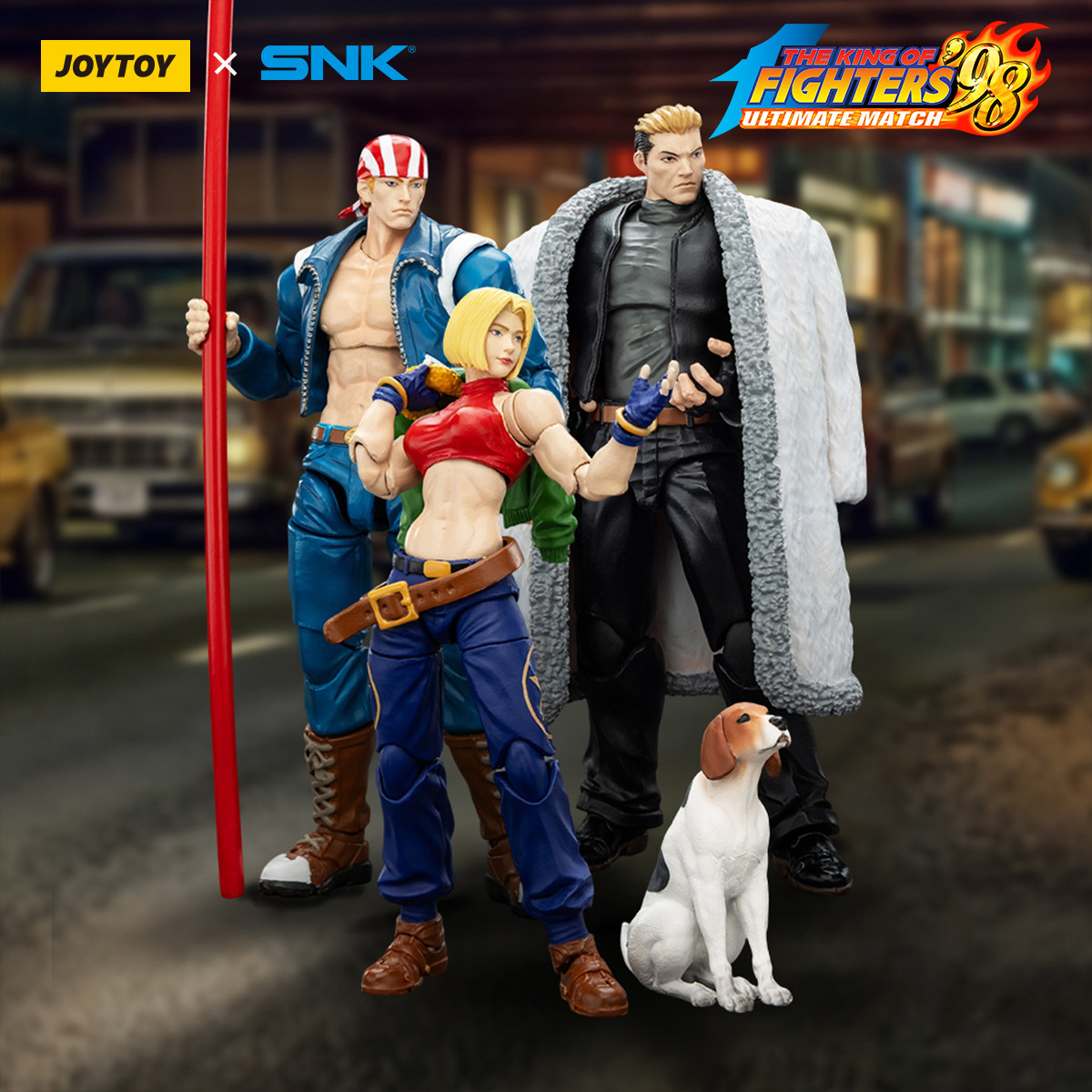 JOYTOY暗源xSNK 拳皇 '98UM '97特别队 三人组1:18可动兵人手办