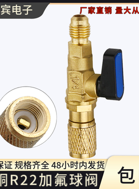 冷媒加液安全阀黄铜空调冰箱加氟小球阀安全阀R22小球阀机械配件
