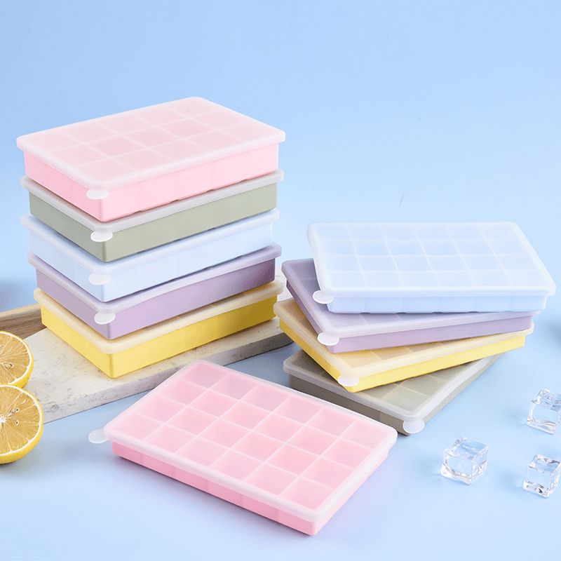 新款手压式硅胶冰格大号冰块模具威士忌酒吧商用速冻方形