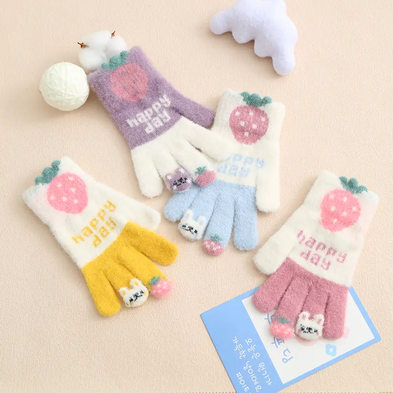 儿童保暖手套冬季男童女童卡通可爱小学生写字加厚防寒全分指手套,居家日用,保暖手套,淘宝优惠券,粉丝福利购,淘宝优惠卷