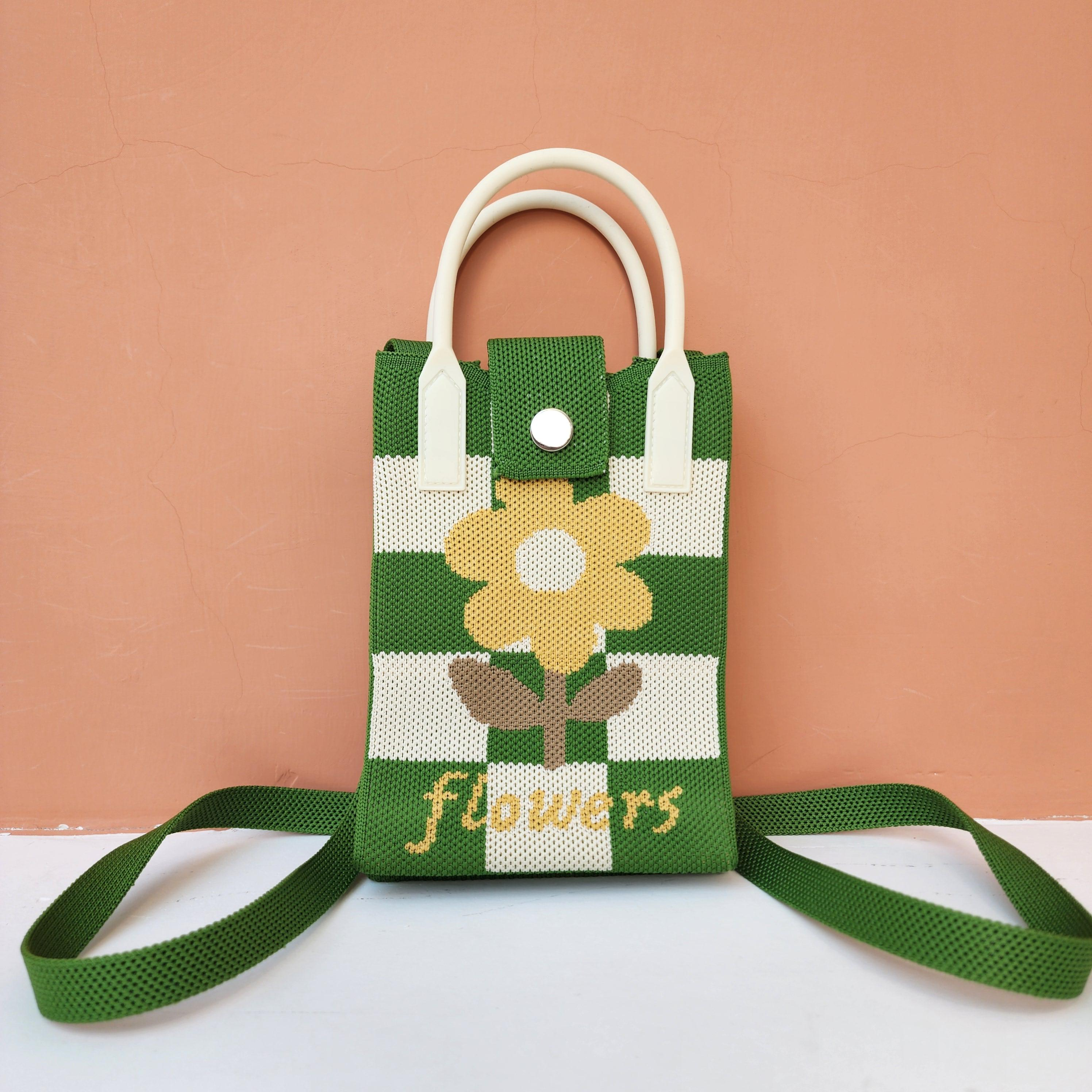 新款针织手机包个性斜挎飞织百搭女生四季跨境手提小方包高级感包,箱包皮具/热销女包/男包,单肩包,淘宝优惠券,粉丝福利购,淘宝优惠卷