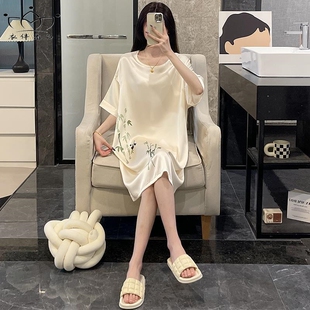 维多利亚凉感睡衣女夏季 家居服 冰丝睡裙薄款 可外穿ins风2025新款