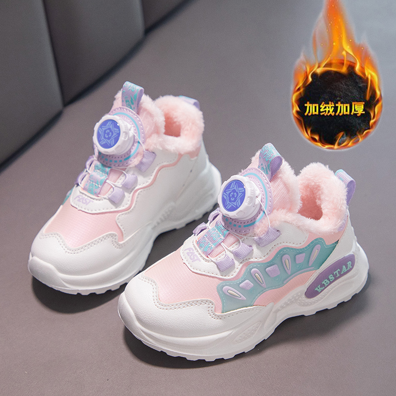 女童加绒运动鞋保暖大棉鞋